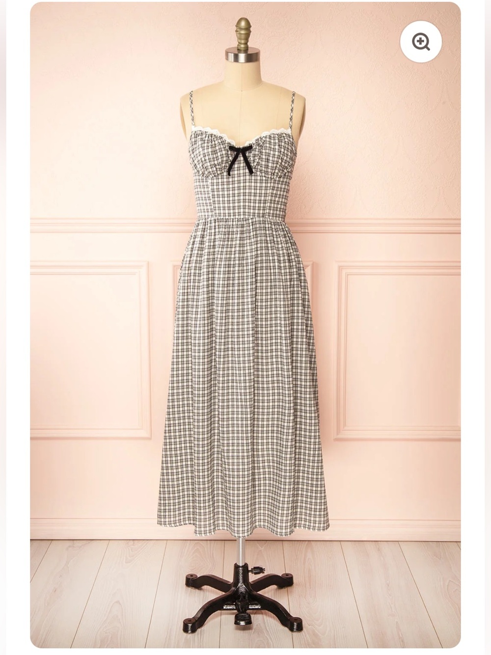 Black & White Long Plaid Dress
